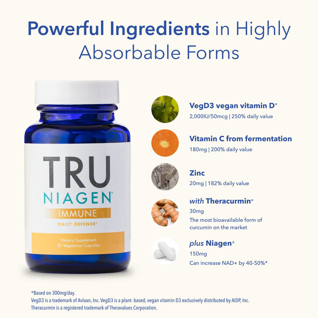 TRU NIAGEN Immune Support Supplement with Vitamin D3 - 30 Capsules - image 2