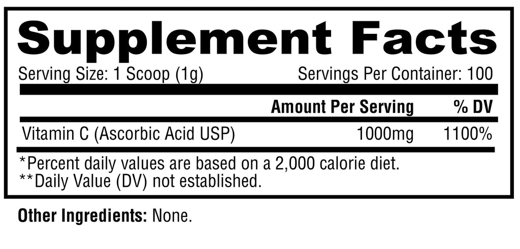 Metabolic Nutrition Vitamin C 1000mg Powder - 100g - image 3