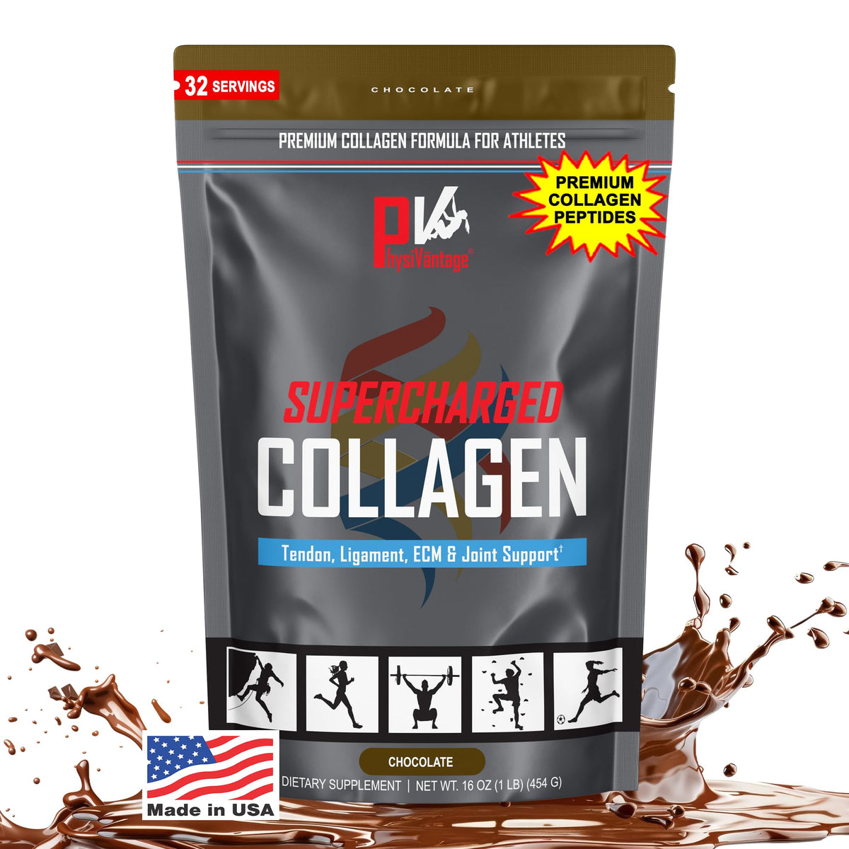 PhysiVantage Supercharged Collagen Powder with Vitamin C + BCAAs