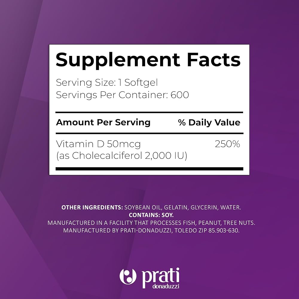Prati Donaduzzi Vitamin D3 2000 IU - 600 Softgels - image 5