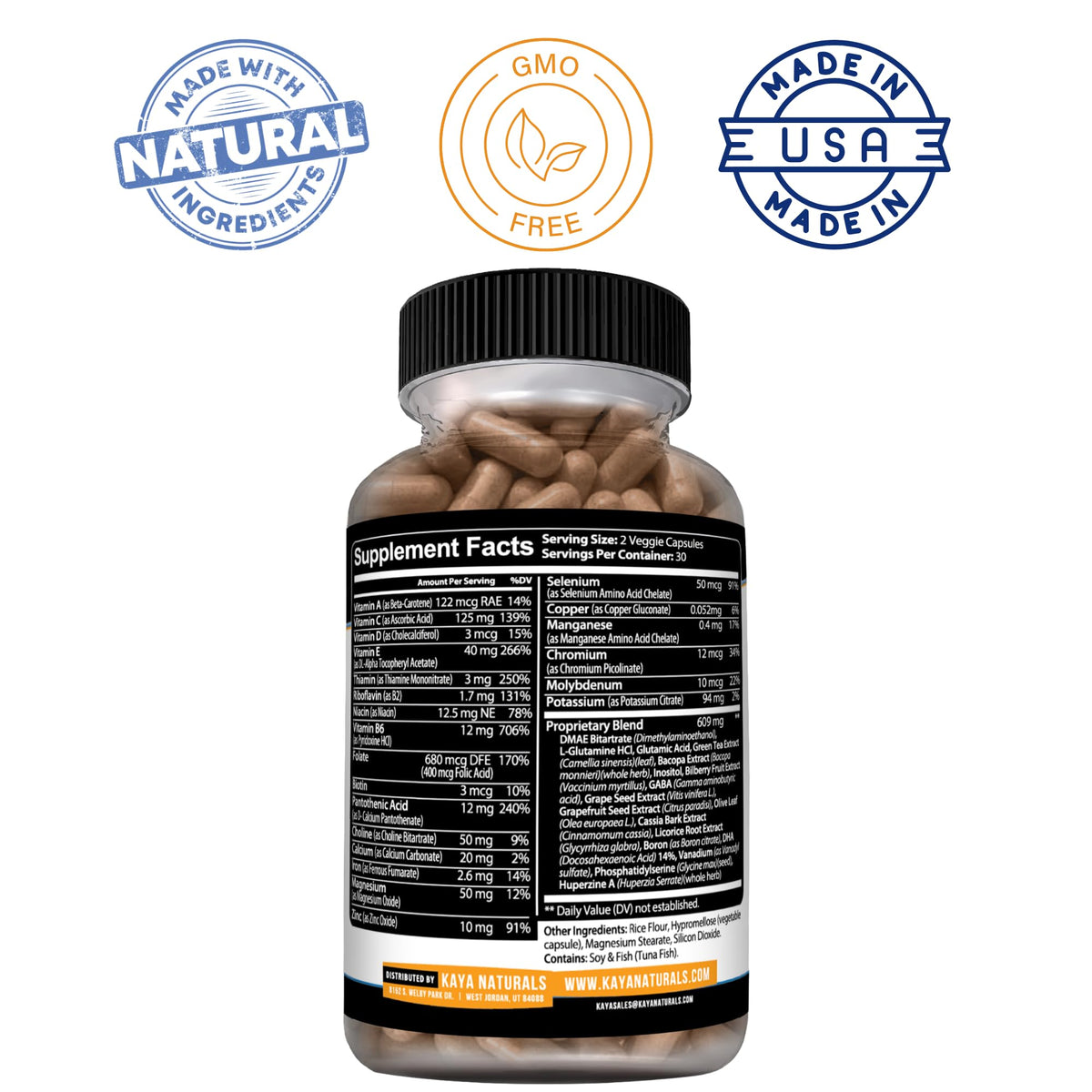 Kaya Naturals - Neuro Brain & Focus Supplement - Neurofactor & B