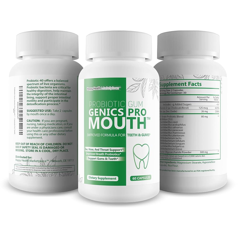 Happy Health Marketplace Probiotic Gum Genics Pro Mouth - 60 Capsules - image 4