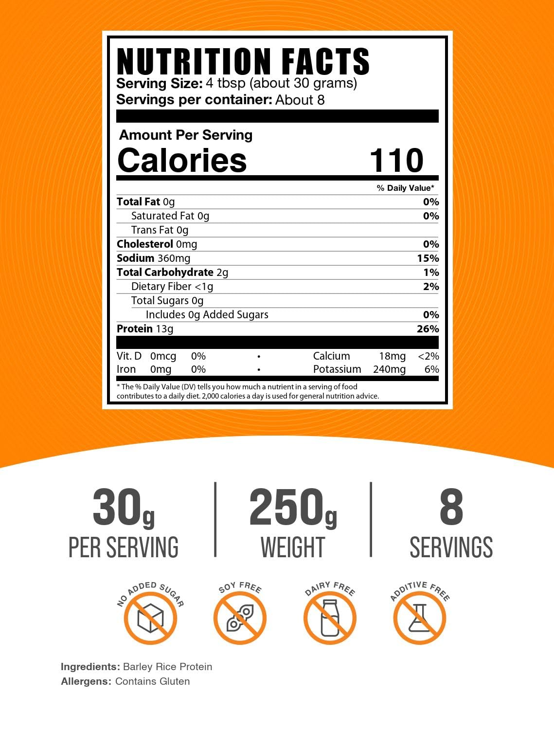 BulkSupplements.com Barley Rice Protein Powder