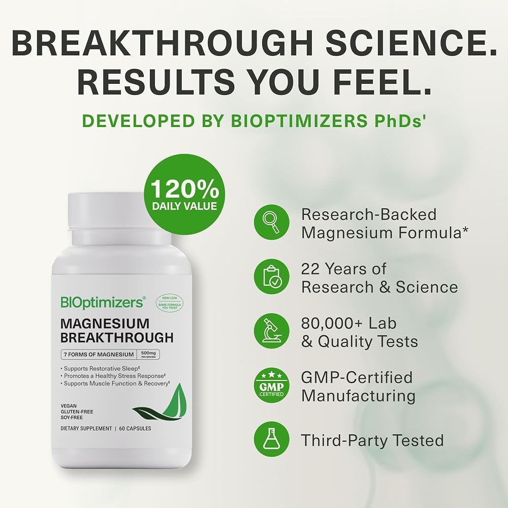 BiOptimizers Magnesium Breakthrough Supplement 4.2 - Has 7 Forms - image 8