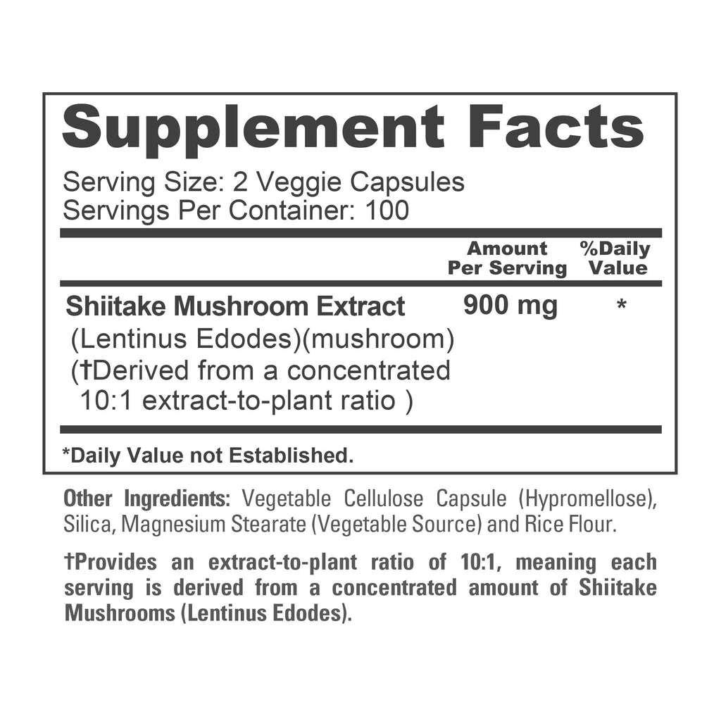NusaPure Shiitake Mushroom 900mg - 200 Vegetarian Capsules - image 4