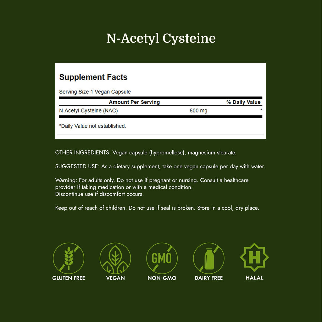Swanson NAC N-Acetyl Cysteine, 600 mg, 100 Vegan Capsules