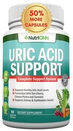 NutriONN Uric Acid Flush Herbal Supplement - 90 Capsules
