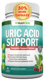 NutriONN Uric Acid Flush Herbal Supplement - 90 Capsules