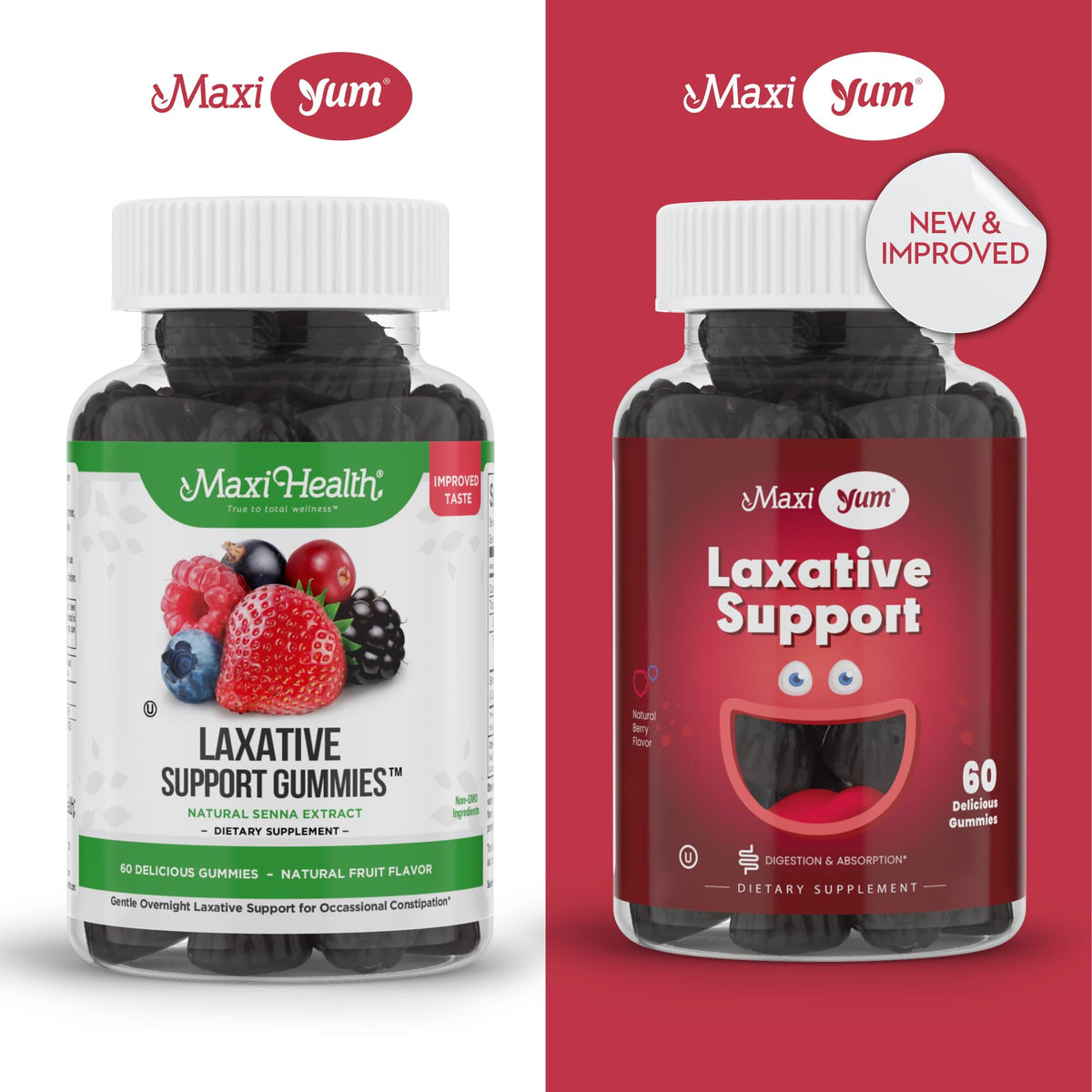 Maxi Health Laxative Gummies with Senna, Berry - 60 Count - image 3