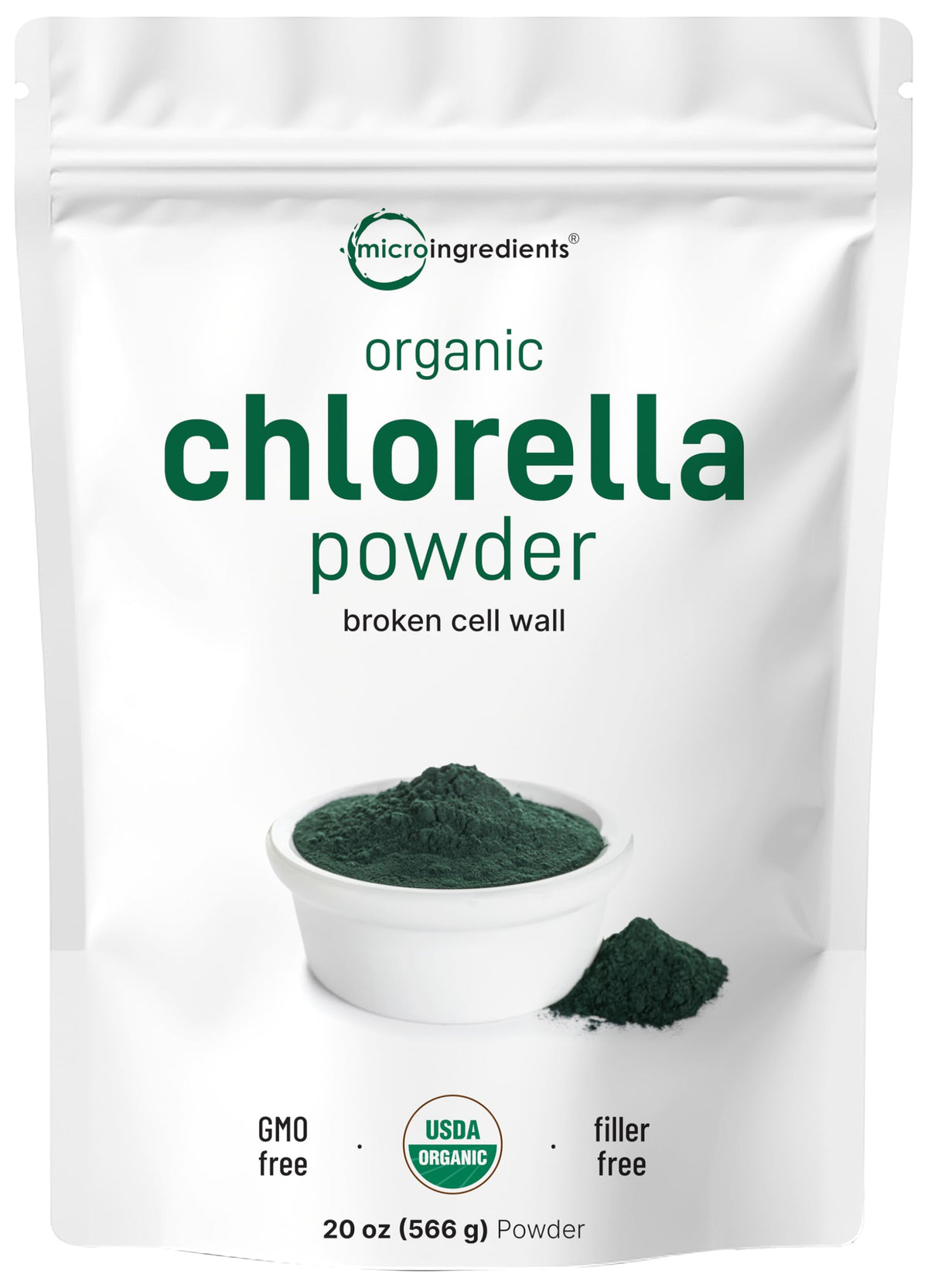 Micro Ingredients Organic Chlorella Powder - 20 Ounces