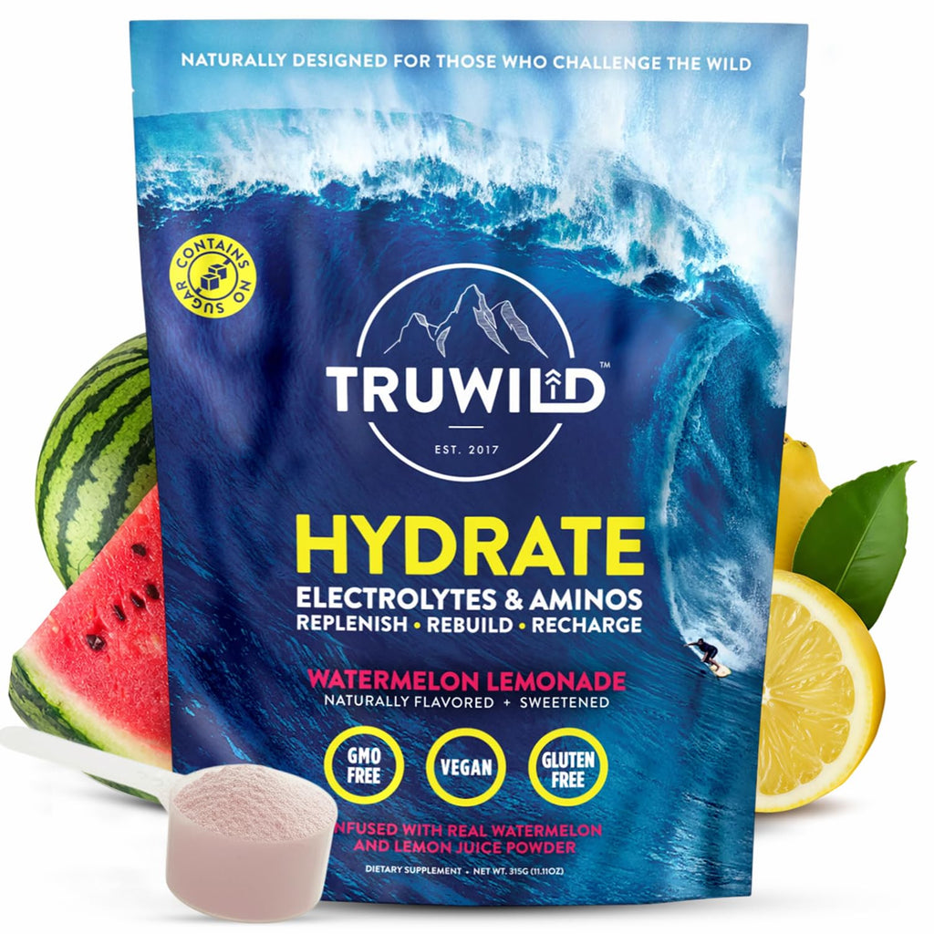 TruWild Natural Hydration Powder Electrolyte Drink Mix - 20 Servings
