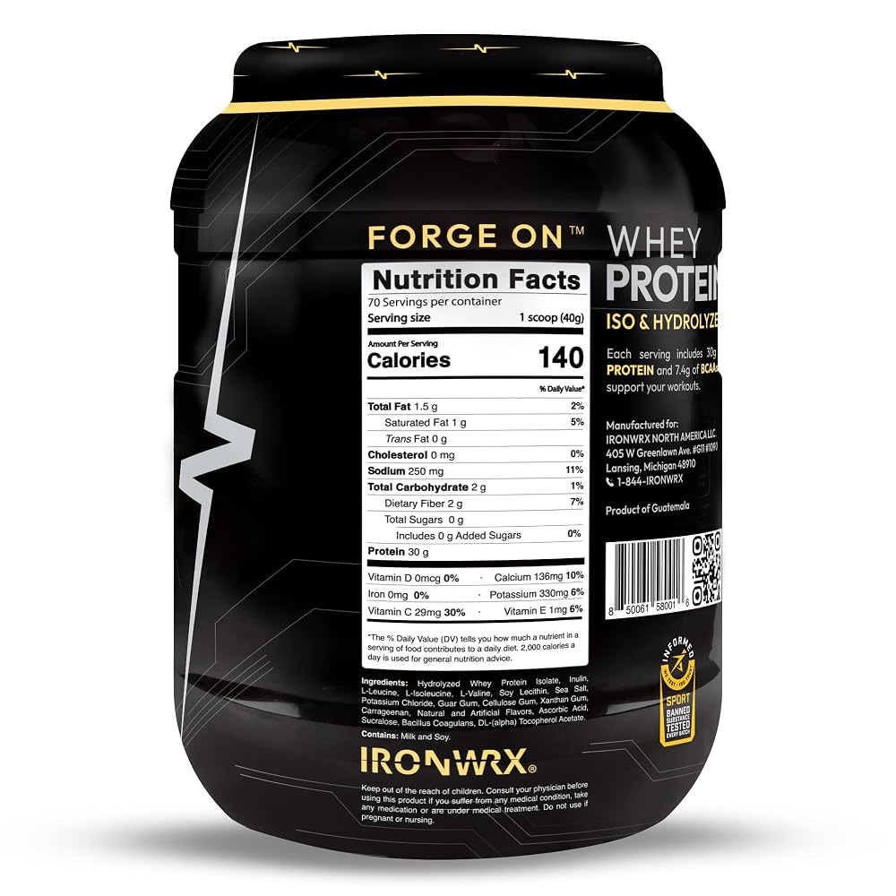 IRONWRX 100% Hydrolyzed Whey Protein Isolate