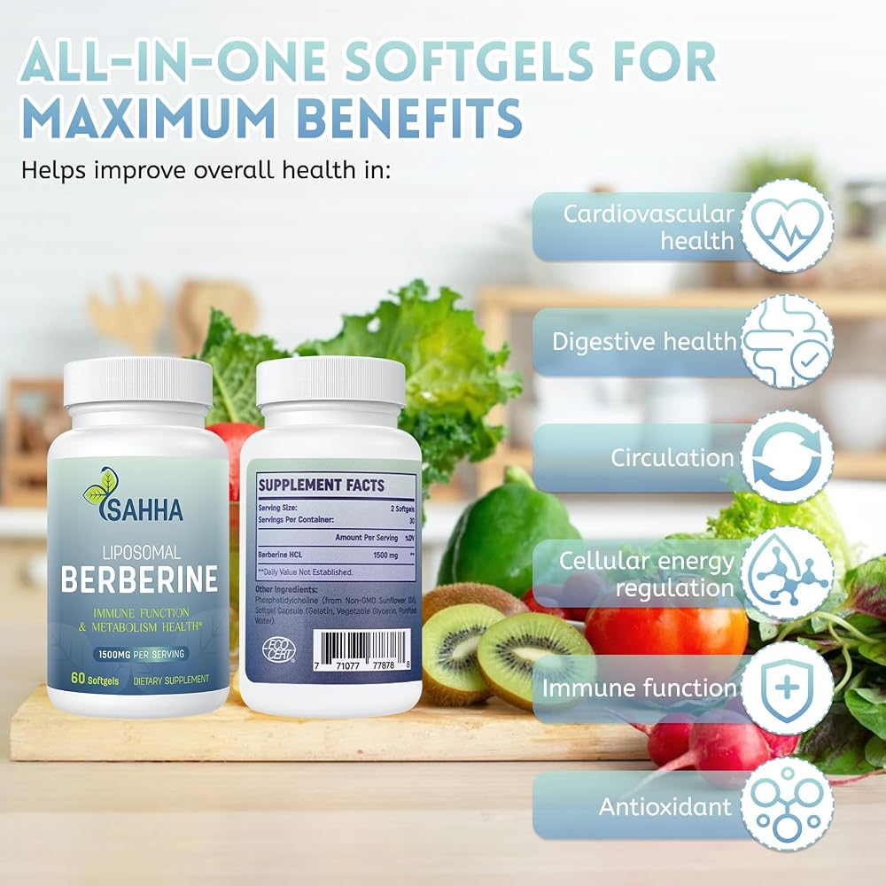Sahha Liposomal Berberine HCL 1500mg