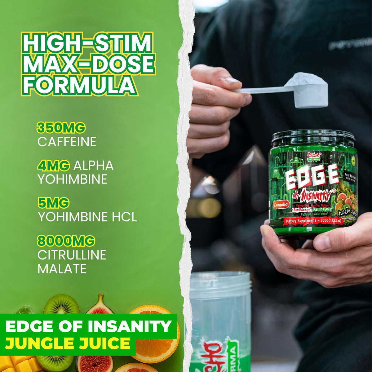 Psycho Pharma Edge of Insanity High-Stim Pre-Workout Powder