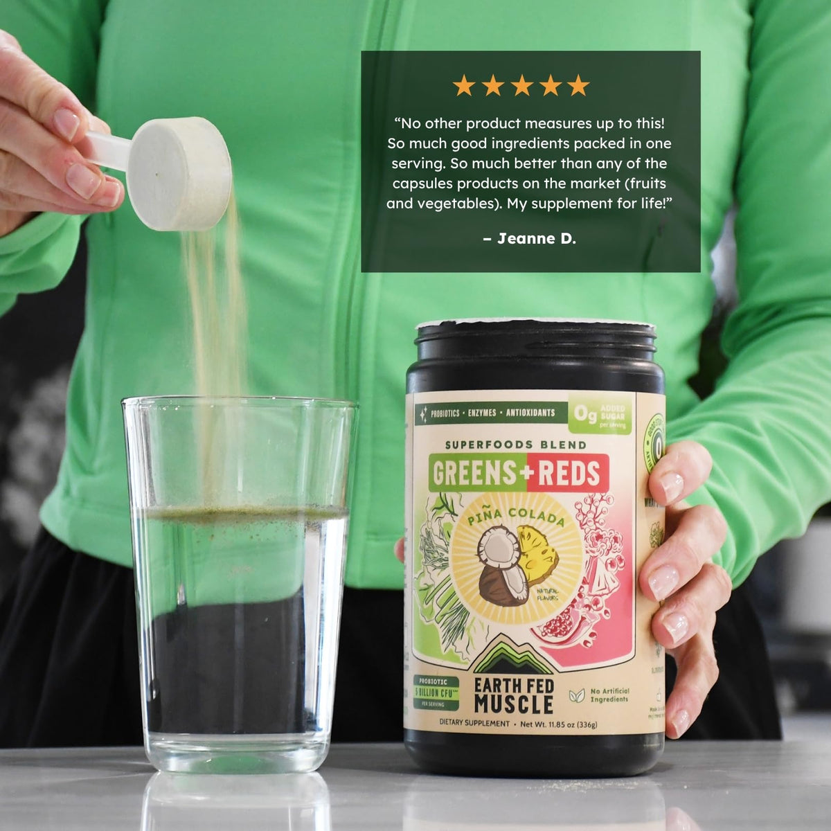 Earth Fed Muscle Greens and Reds Superfoods Powder Piña Colada - 30 Servings - image 4