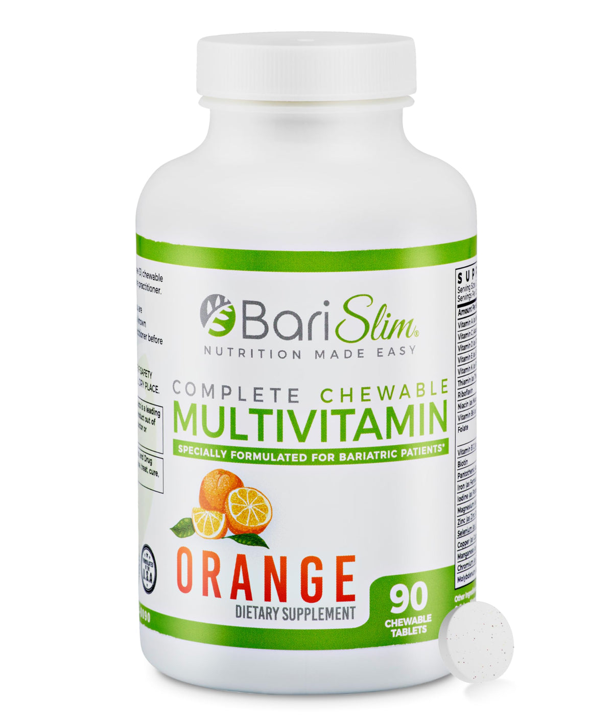 BariSlim Complete Chewable Bariatric Multivitamin Tablets - Bariatric