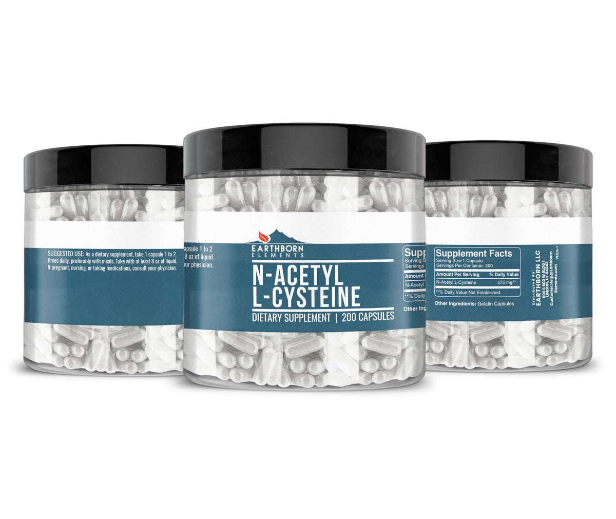 Earthborn Elements NAC N-Acetyl L-Cysteine - 200 Capsules - image 4