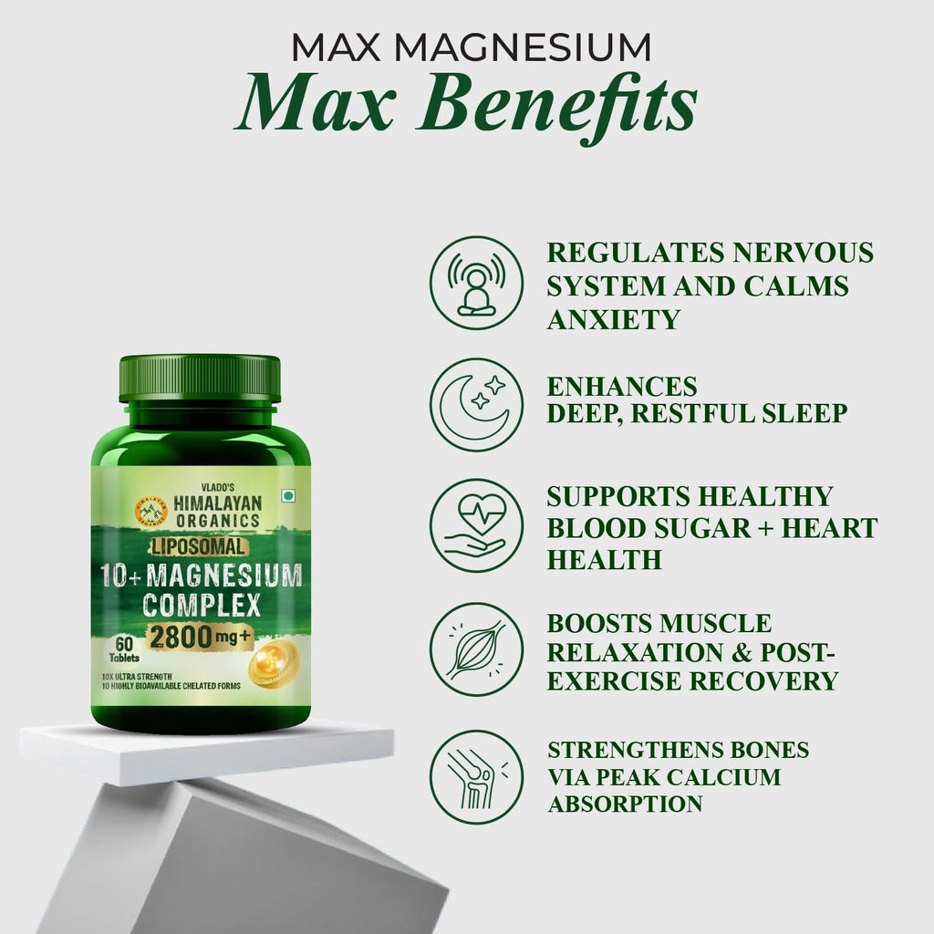 Himalayan Organics Vlado's Magnesium Supplement 2800mg - 60 Vegetarian Capsules - image 3