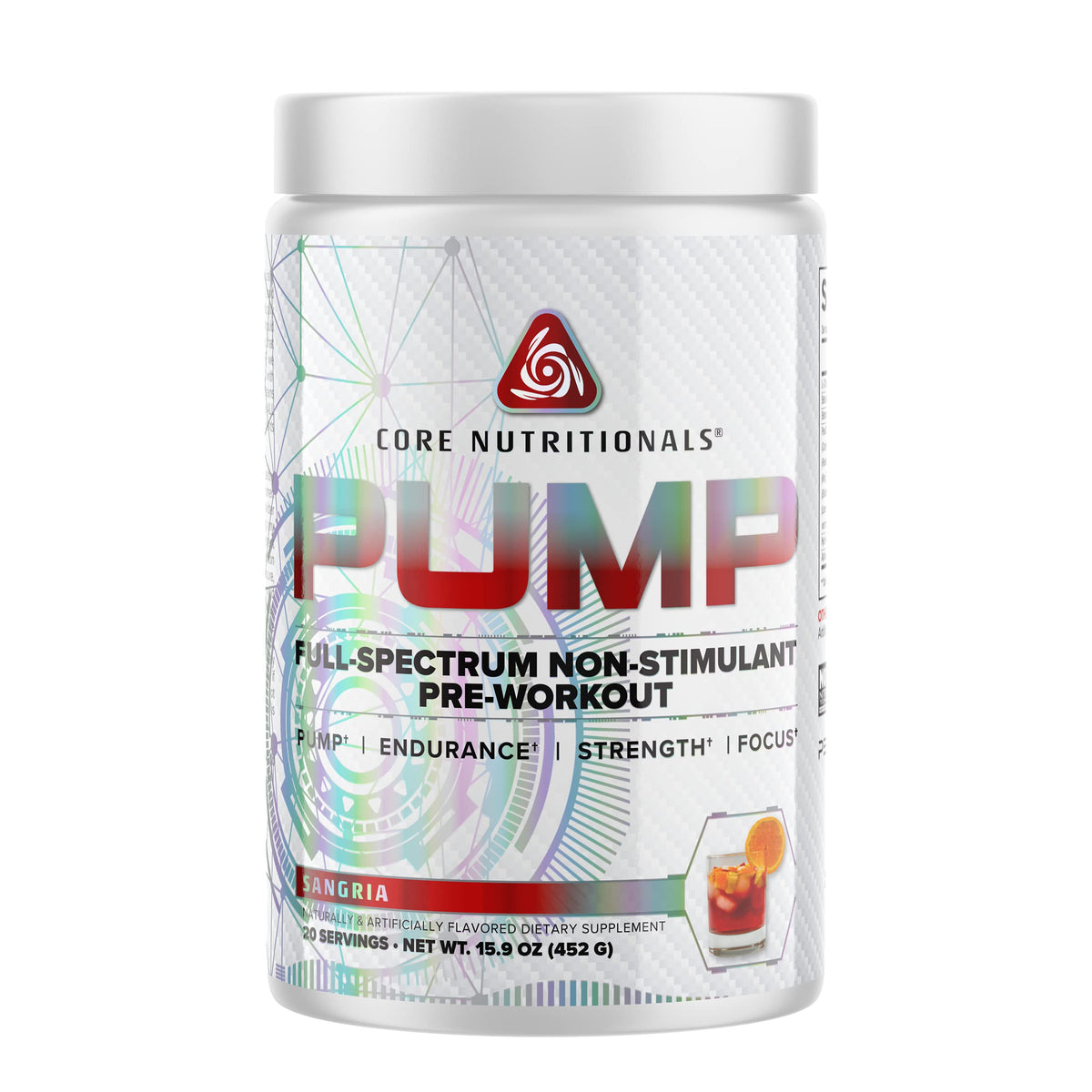 Core Nutritionals Pump Full-Spectrum Non-Stimulant Pre-Workout - 20 Servings