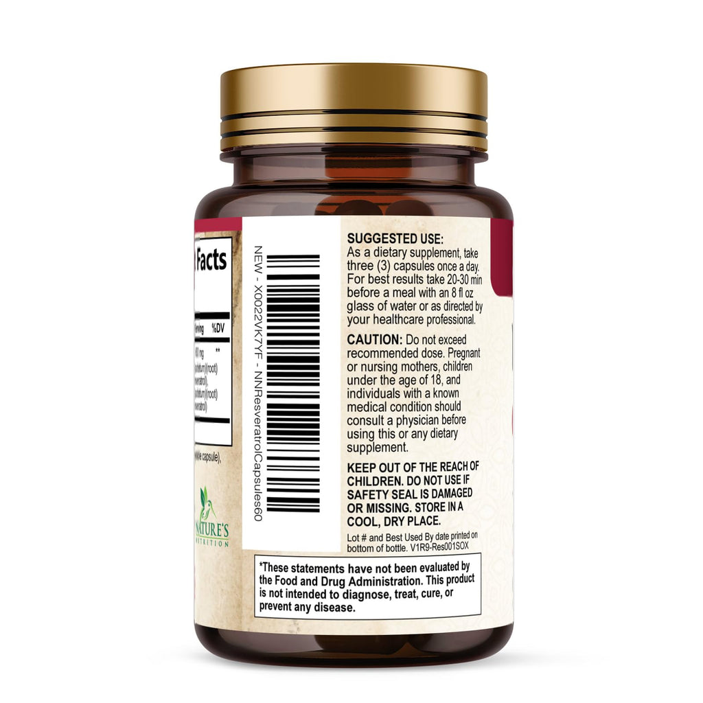Nature's Nutrition Resveratrol Complex 1800 mg - 3x Strength