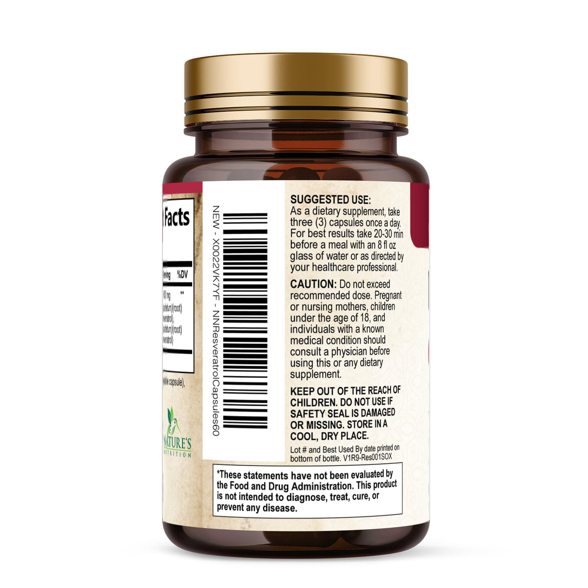 Nature's Nutrition Resveratrol Complex 1800 mg - 3x Strength