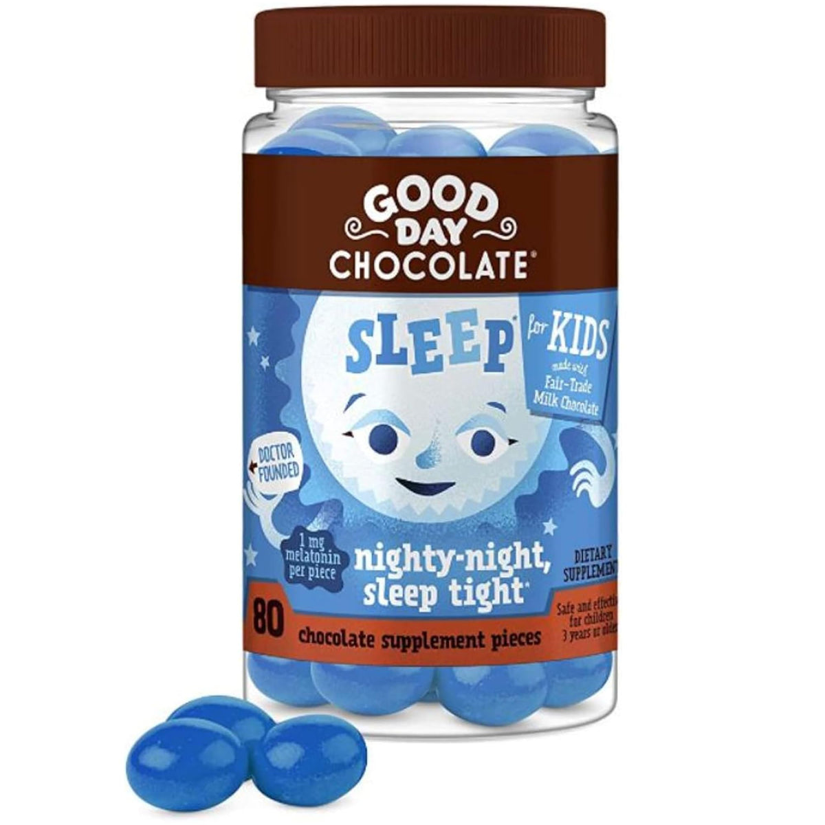 Good Day Chocolate Melatonin for Kids 1 mg - 80 Chewables
