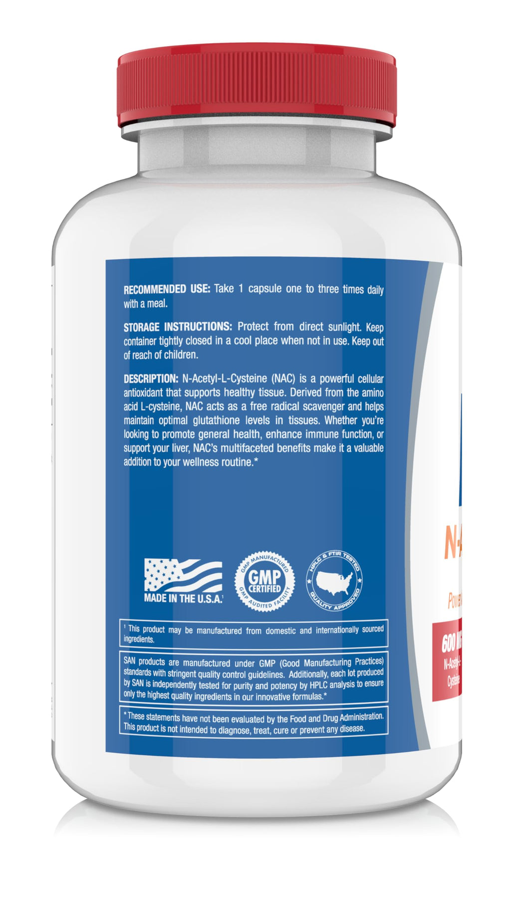 SAN N-Acetyl-L-Cysteine (NAC) 600 mg - 100 Capsules - image 3