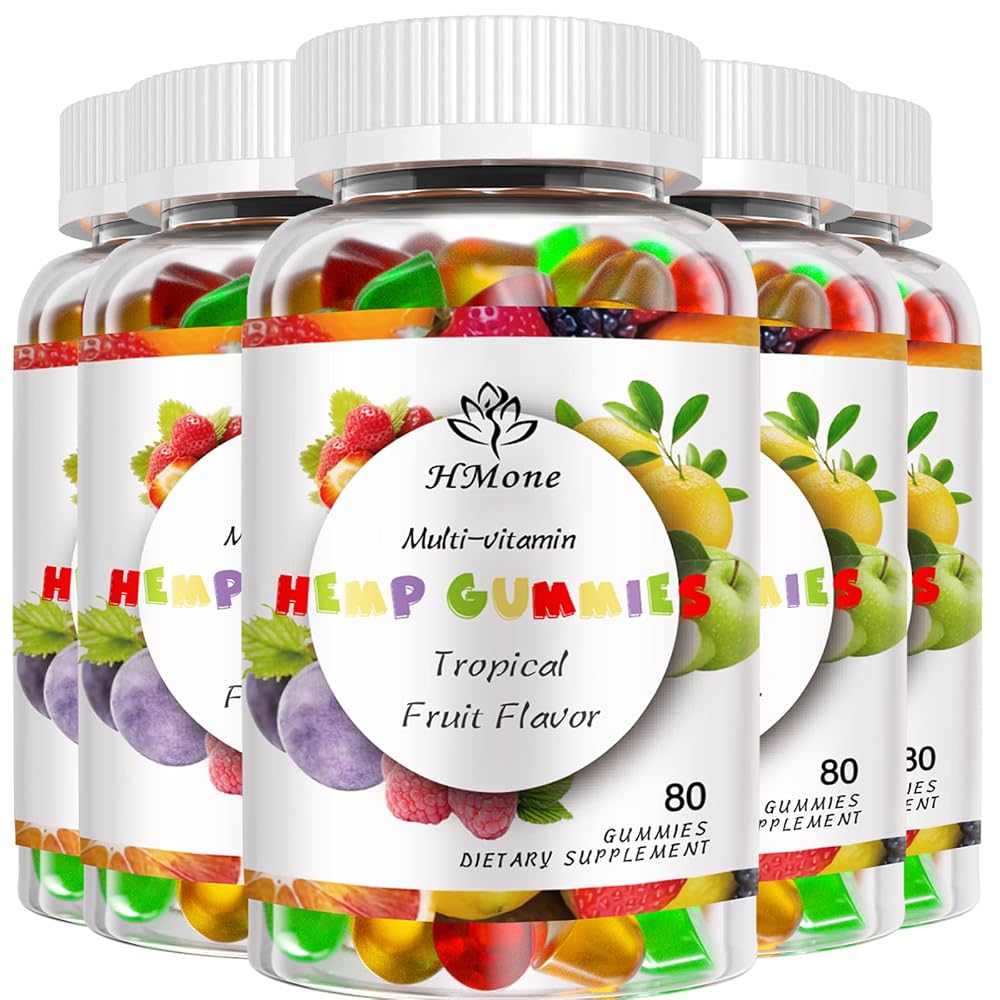 HMone 5 Packs Organic Gummies High Potency with Pure Oil Extract