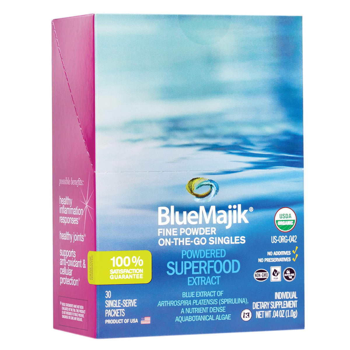 E3LIVE Blue Majik On-The-Go Singles Powder - 30 Count - image 2