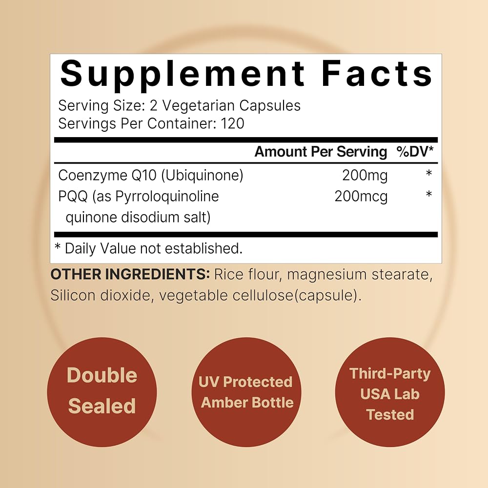 NatureBell CoQ10 200mg with PQQ - 240 Vegetarian Capsules - image 2