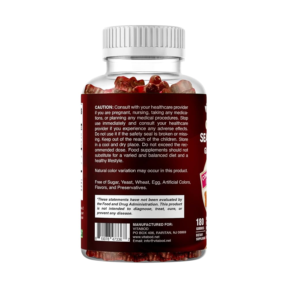 Vitabod Sea Moss Gummies with Bladderwrack & Burdock - 180 Gummies - image 9