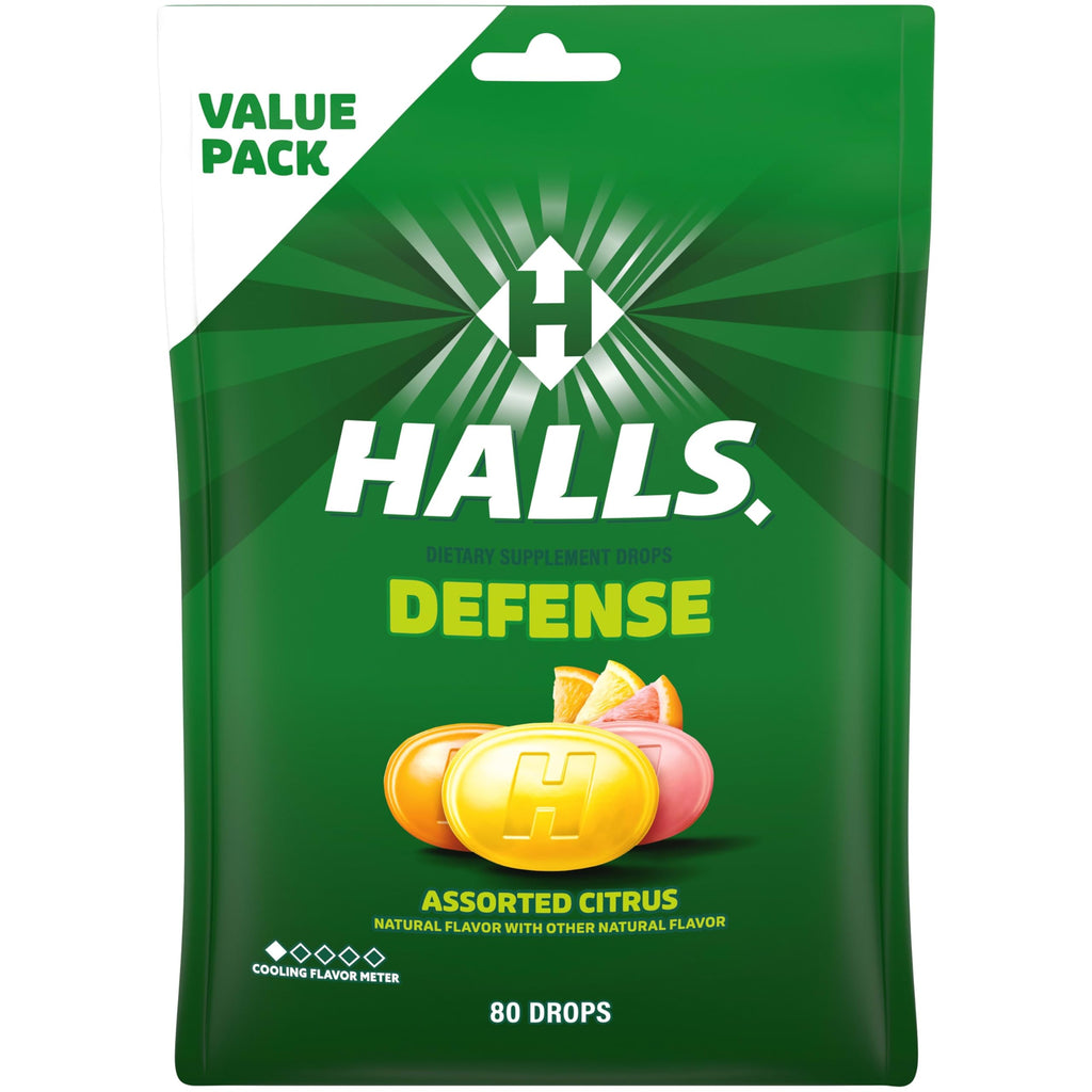 HALLS Defense Citrus Vitamin C Drops - 80 Drops