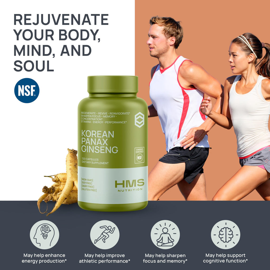 HMS Nutrition Korean Red Panax Ginseng 2000mg - 120 Vegan Capsules - image 2