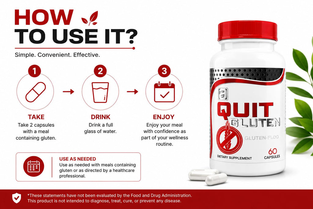 QUIT GLUTEN Digestive Supplement - 60 Capsules - image 5