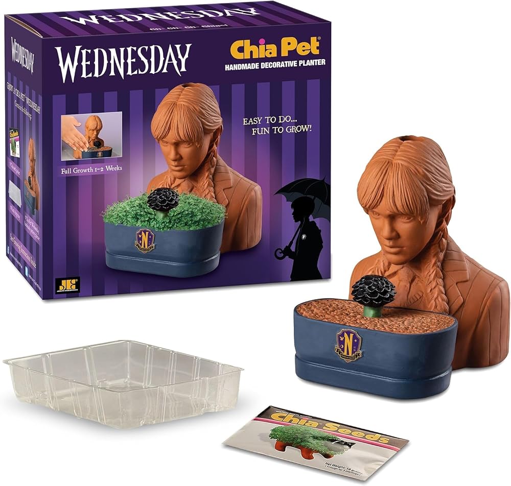Chia Pet Wednesday Terracotta Planter with Seed Pack - image 4