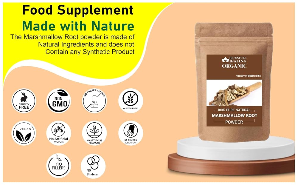 Blessfull Healing Organic Marshmallow Root Powder 100% Pure Natural