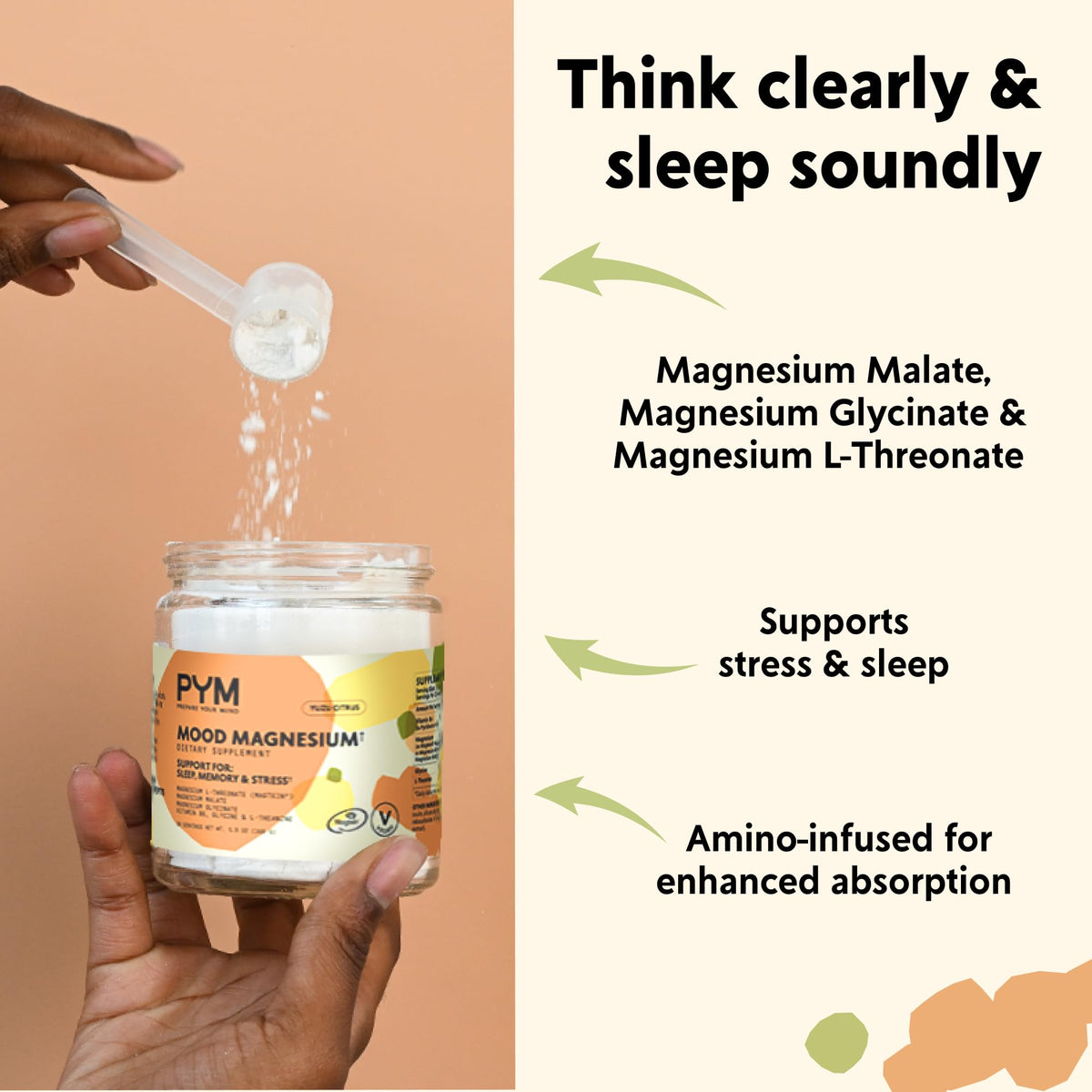 PYM Health Mood Magnesium Powder for Sleep & Stress - 30 Servings - image 3