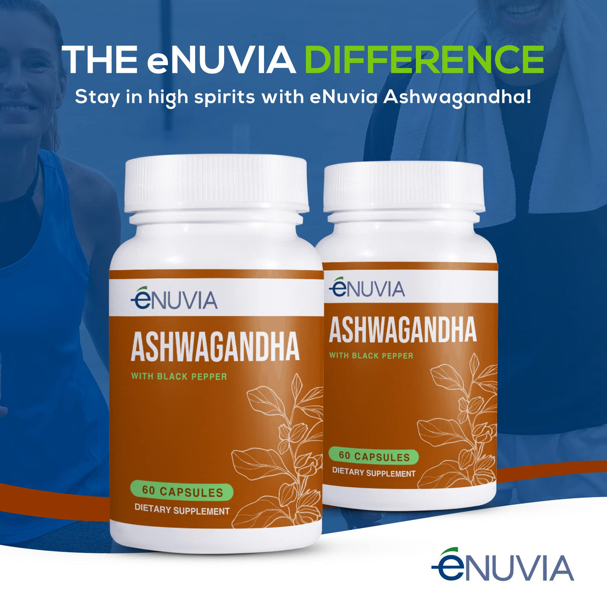 Enuvia Ashwagandha Supplement Stress Relief - 60 Capsules - image 3