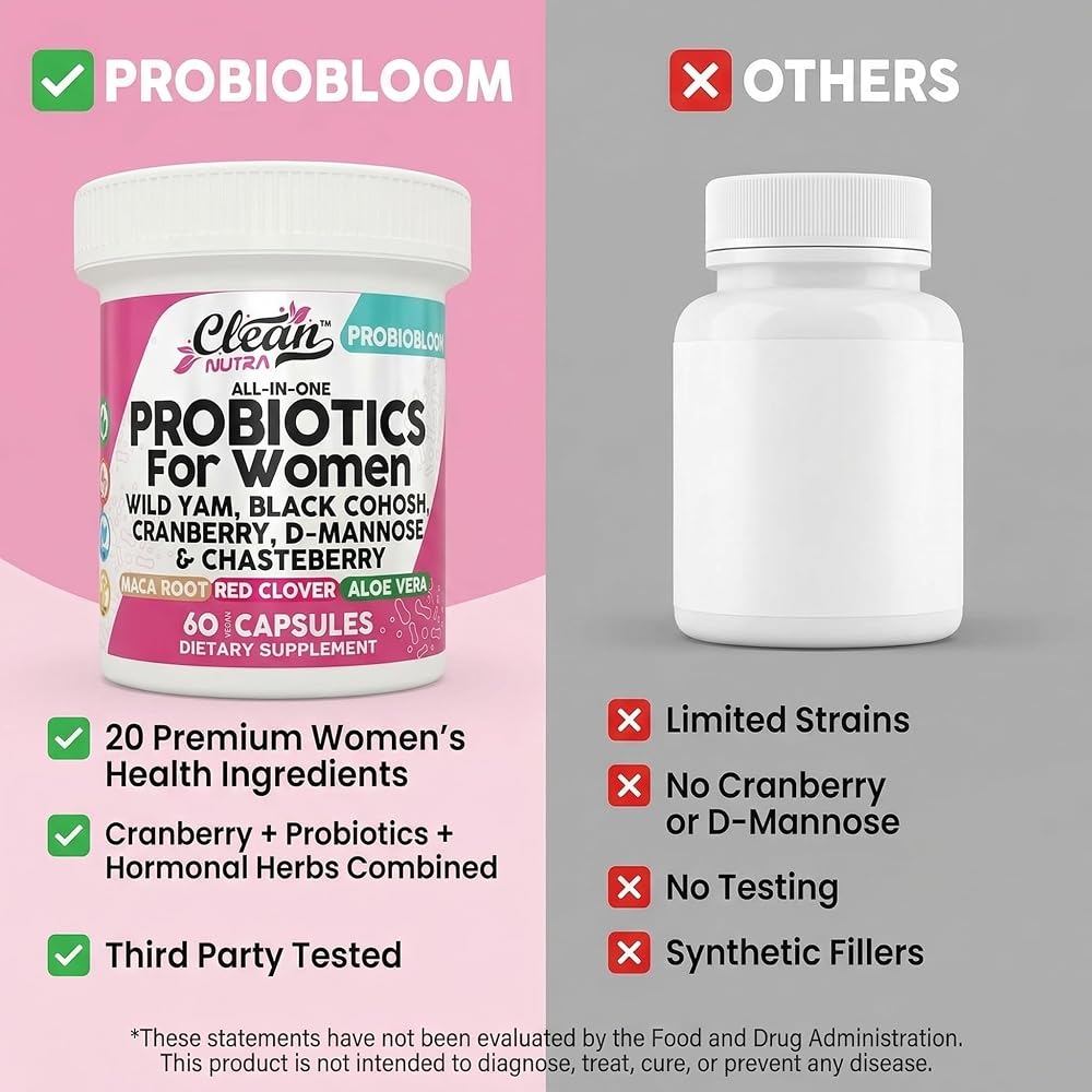Clean Nutraceuticals Probiotics for Women with D Mannose - 60 Capsules - image 7