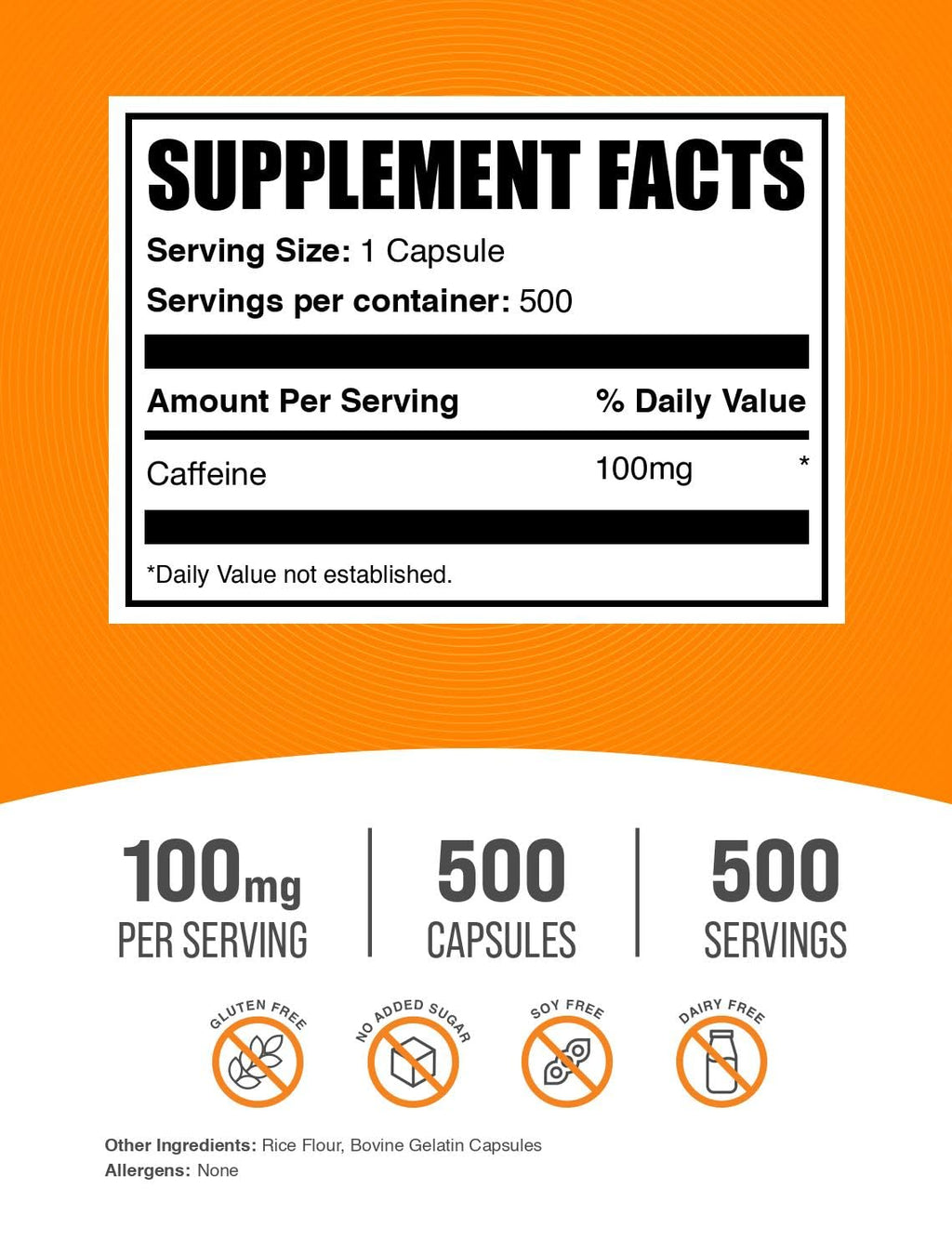 BulkSupplements.com Caffeine Capsules (100mg)