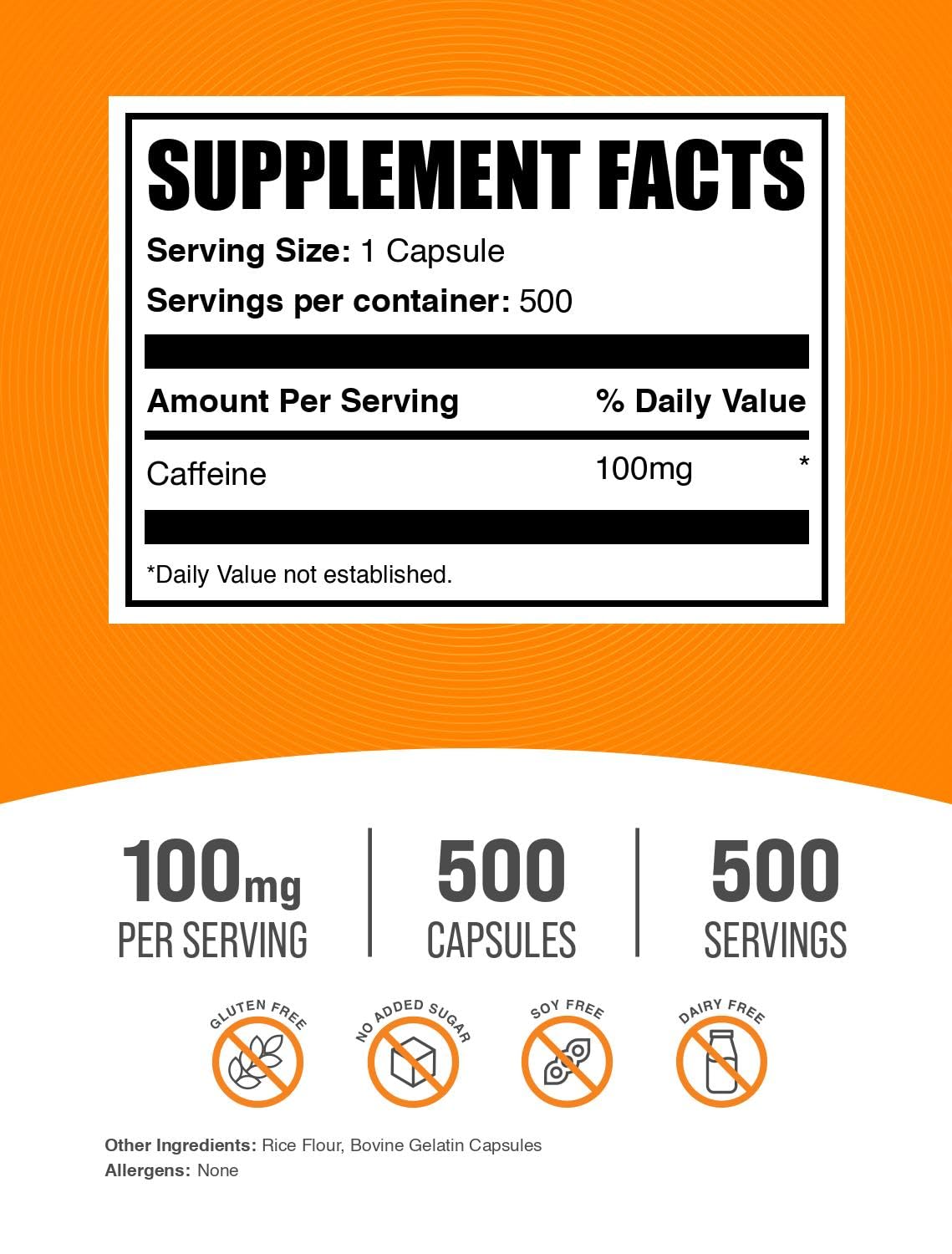 BulkSupplements.com Caffeine Capsules (100mg)