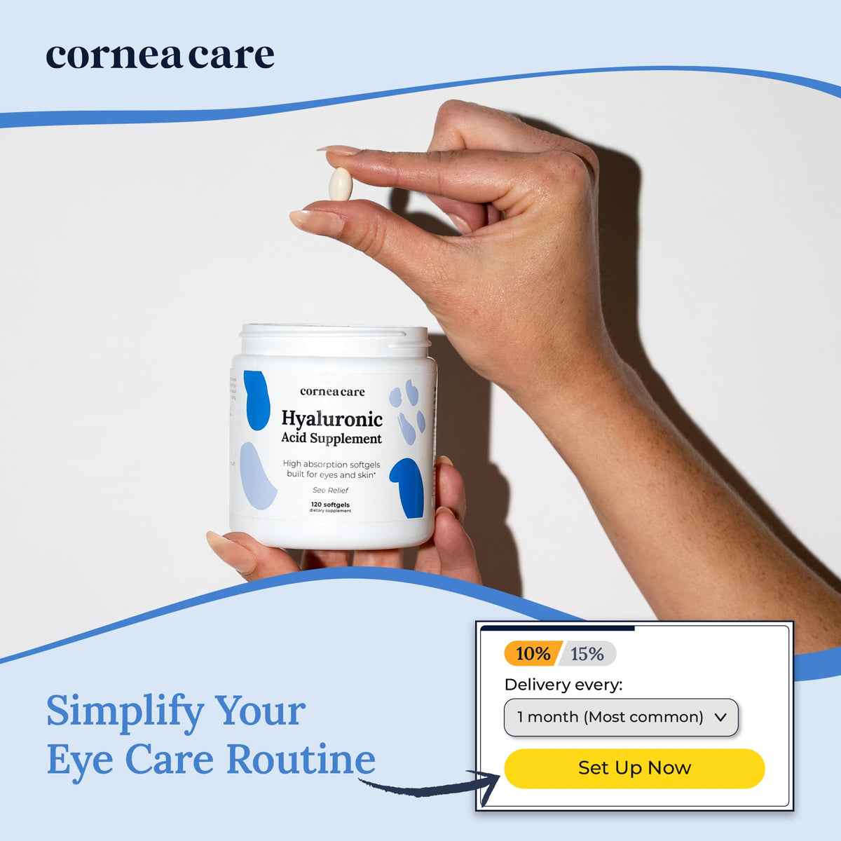 CorneaCare Hyaluronic Acid Supplements for Eye Health - 120 Softgels - image 3