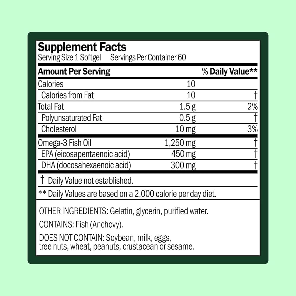 WellWithAll Omega-3 Fish Oil 450mg EPA 300mg DHA - 60 Softgels - image 3