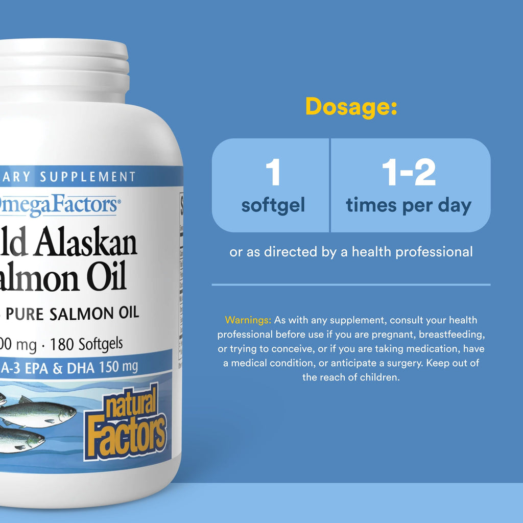Natural Factors Wild Alaskan Salmon Oil Provides Omega-3