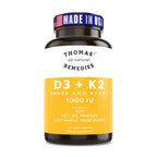 Thomas' All-Natural Remedies D3 + K2 1000 IU - 120 Capsules