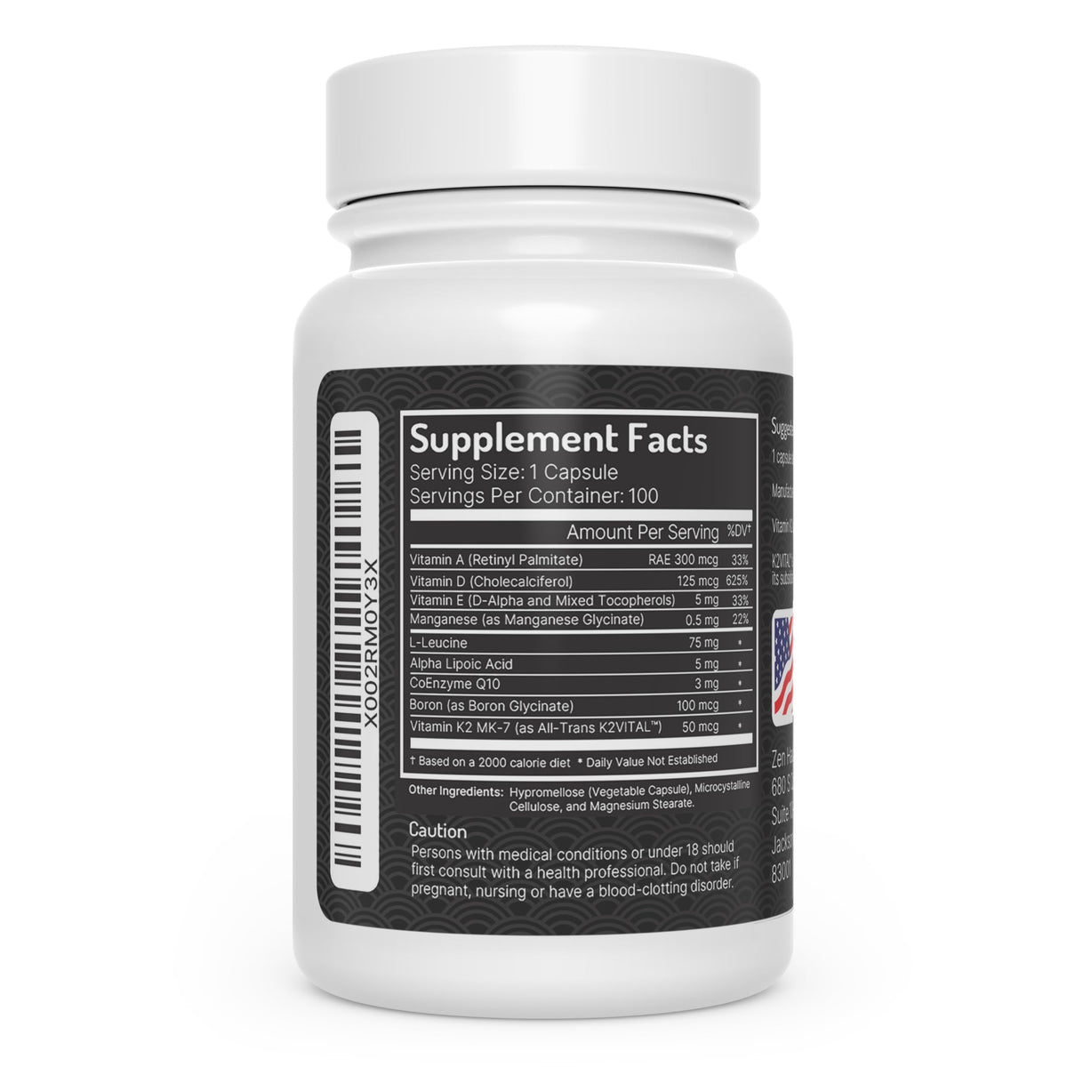 Zen Haus ADK Vitamins A D3 K2 E with CoQ10 - 100 Capsules - image 3