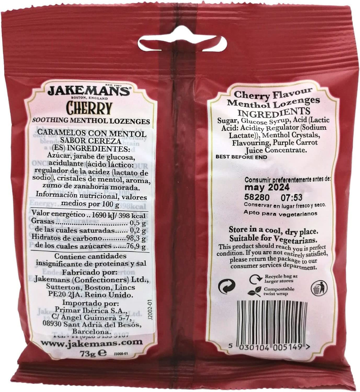 Jakemans Menthol Lozenges Cherry - 100g - image 5