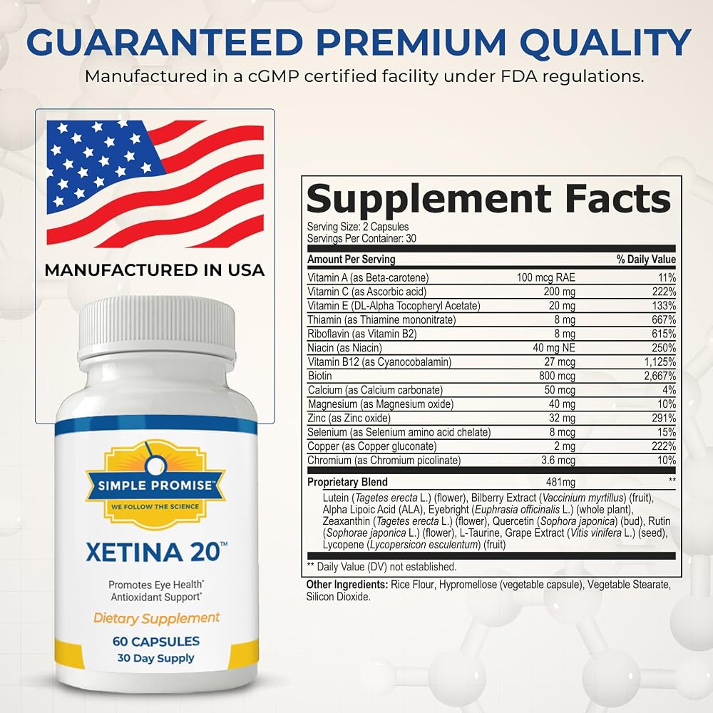 Simple Promise Xetina 20 Lutein and Zeaxanthin Eye Vitamins - 60 Capsules - image 2