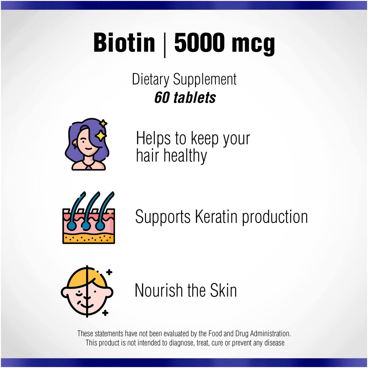 Natural Systems Biotin 5000 mcg Hair Growth Support - 60 Tablets - image 6