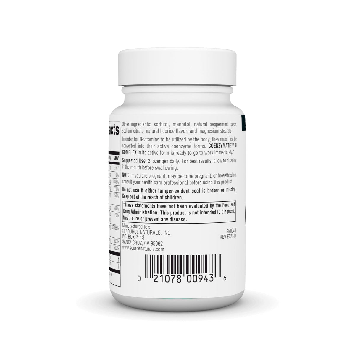 Source Naturals Coenzymate B Complex - Peppermint Flavor That Melts